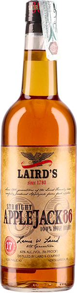 APPLE BRANDY LAIRD'S & COMPANY APPLEJACK STRAIGHT 86 PROOF