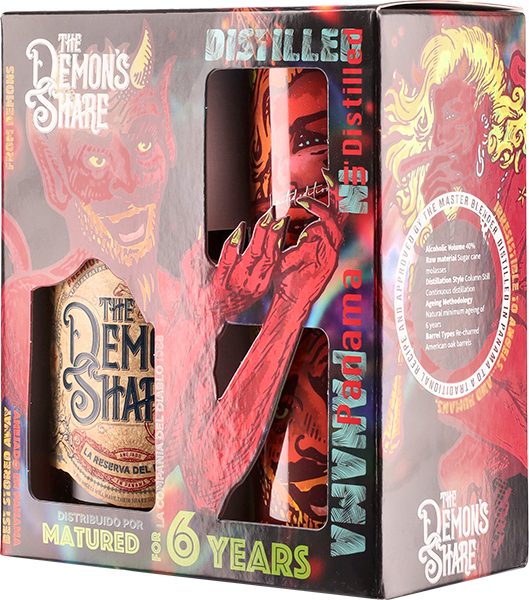 CANE SPIRIT DRINK THE DEMON'S SHARE 6 YO GIFT GLASS PACK | PA