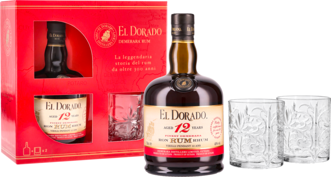 RUM EL DORADO 12 YO GLASS PACK 2025
