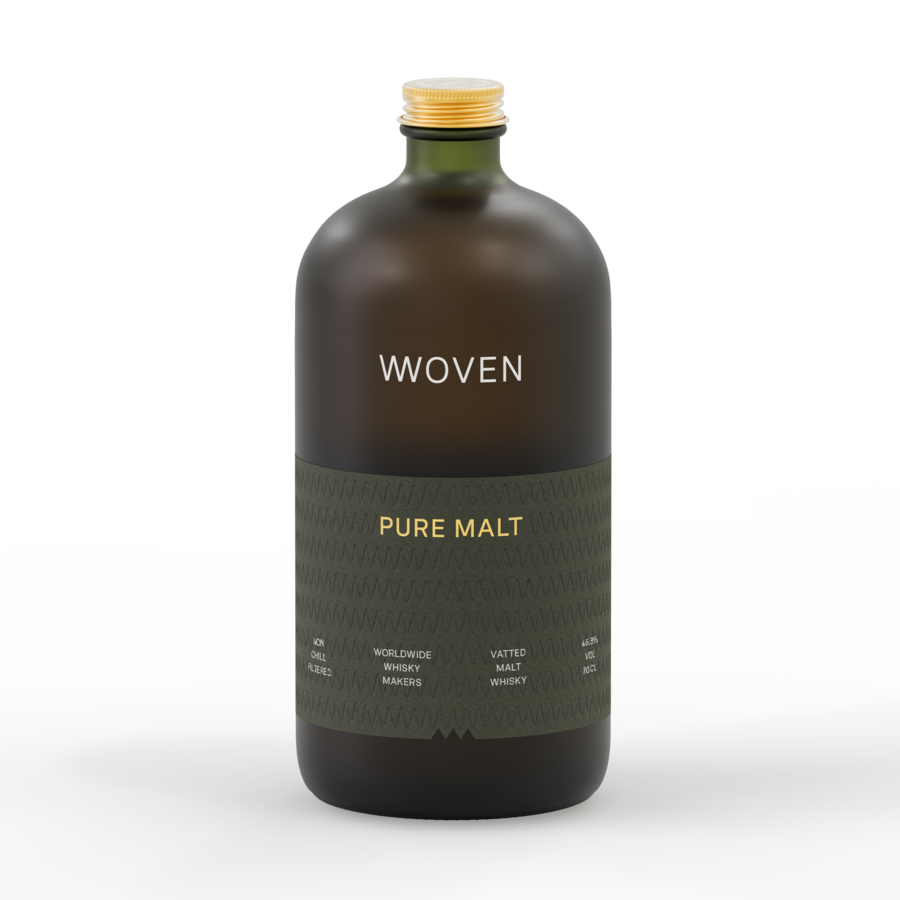 WHISKY WOVEN PURE MALT BLENDED WORLD
